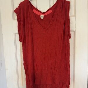 We The Free Crimson V-Neck Blouse
